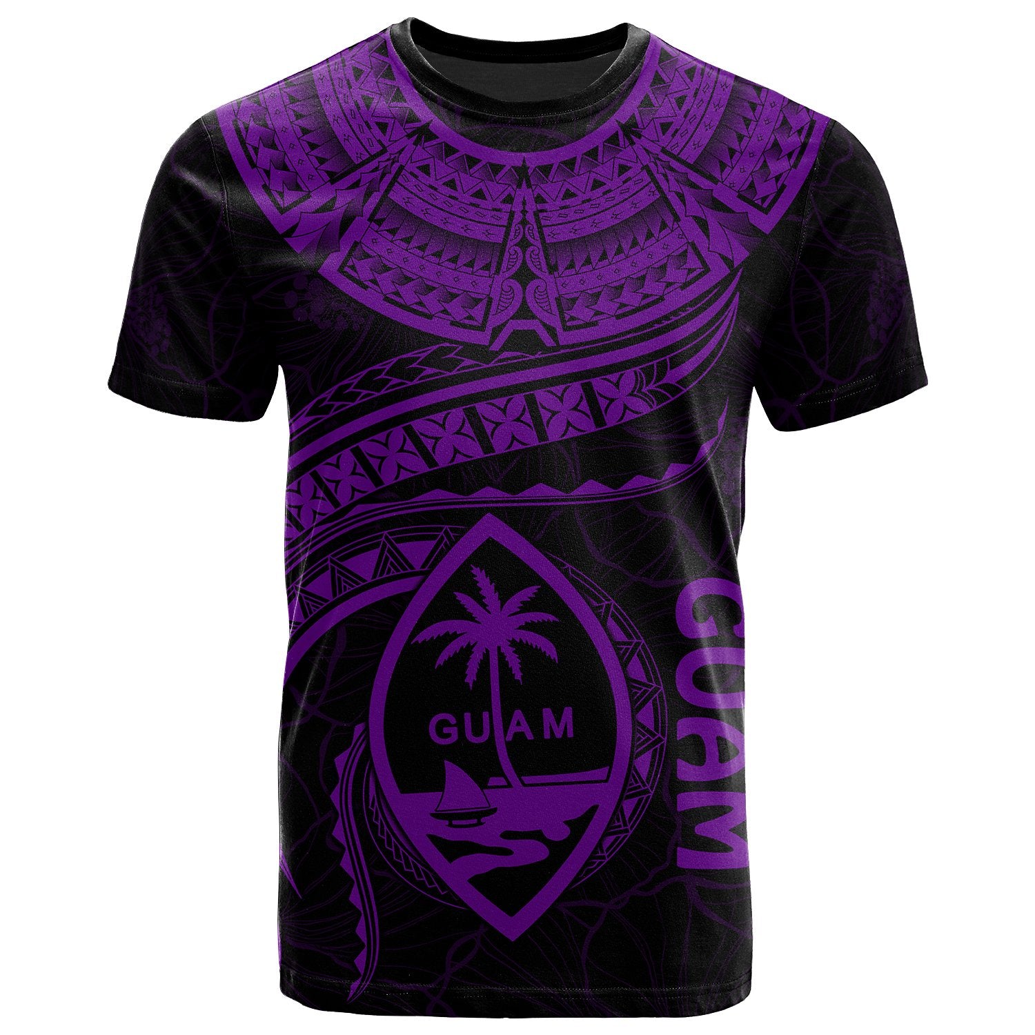 Guam Polynesian T Shirt Guam Waves (Purple) Unisex Purple - Polynesian Pride