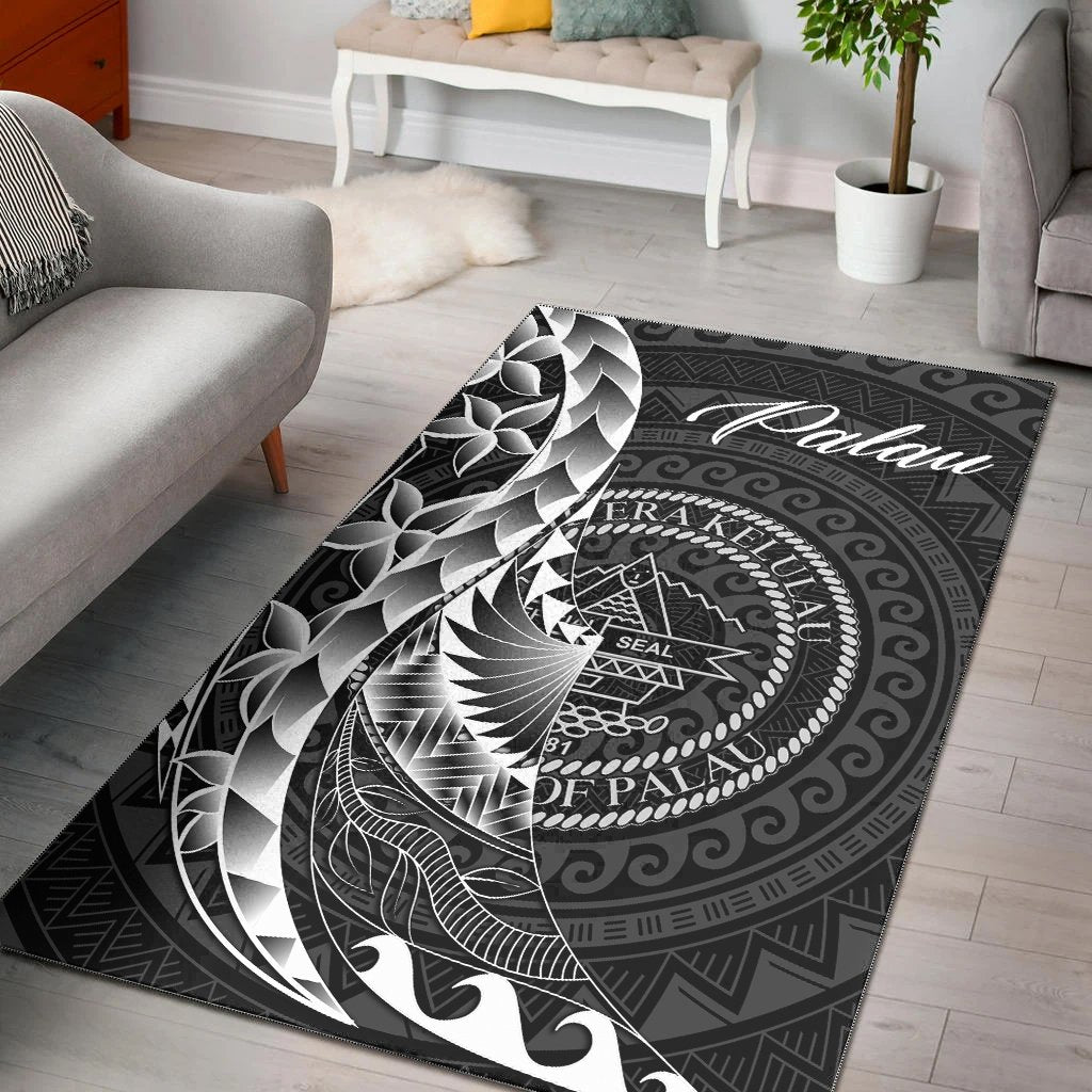 Palau Area Rug - Polynesian Pattern Style Black - Polynesian Pride