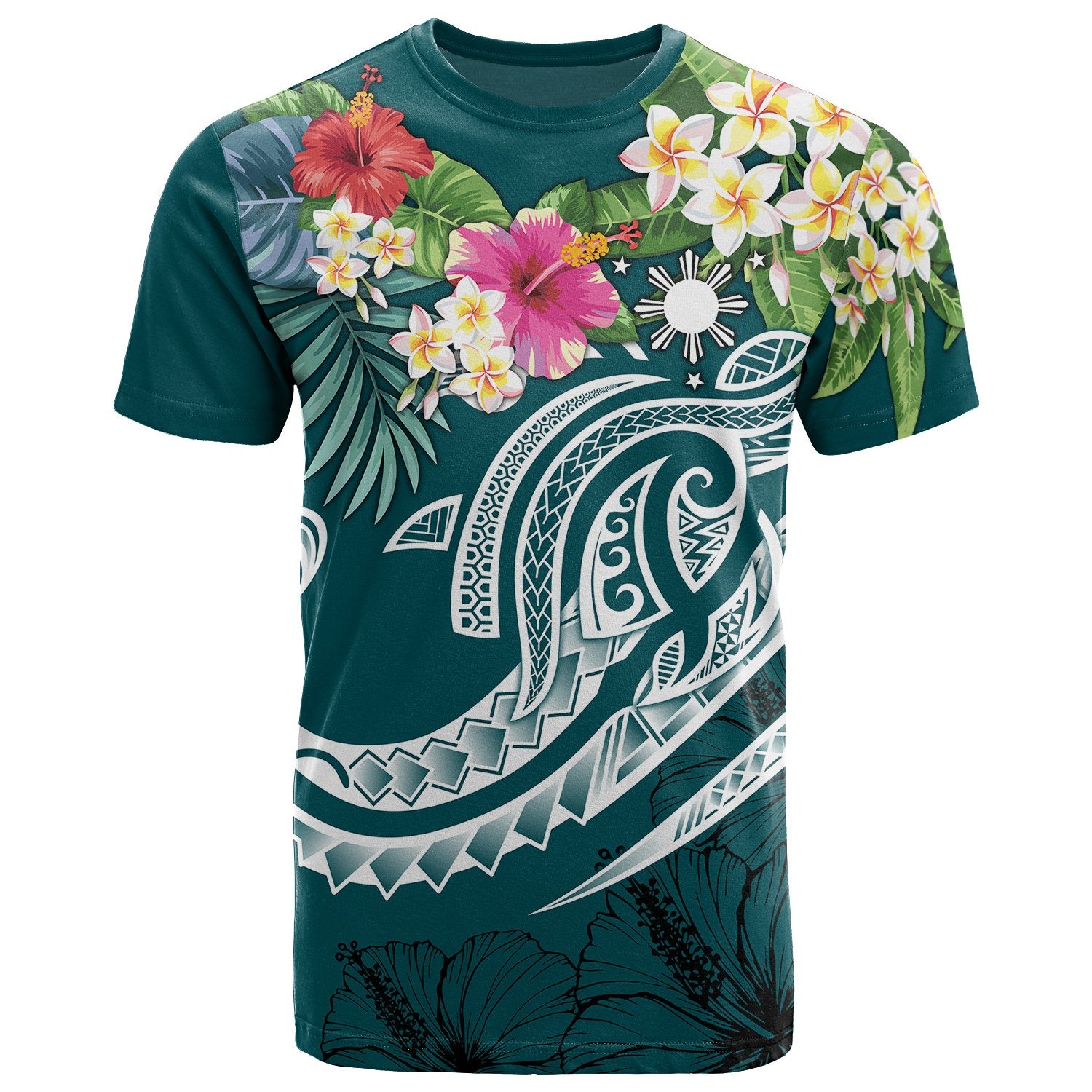 The Philippines T Shirt Summer Plumeria (Turquoise) Unisex Turquoise - Polynesian Pride