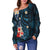 Pitcairn Islands Coconut Tree Turtle Polynesia Women Off Shoulder Sweater - LT2 - Polynesian Pride