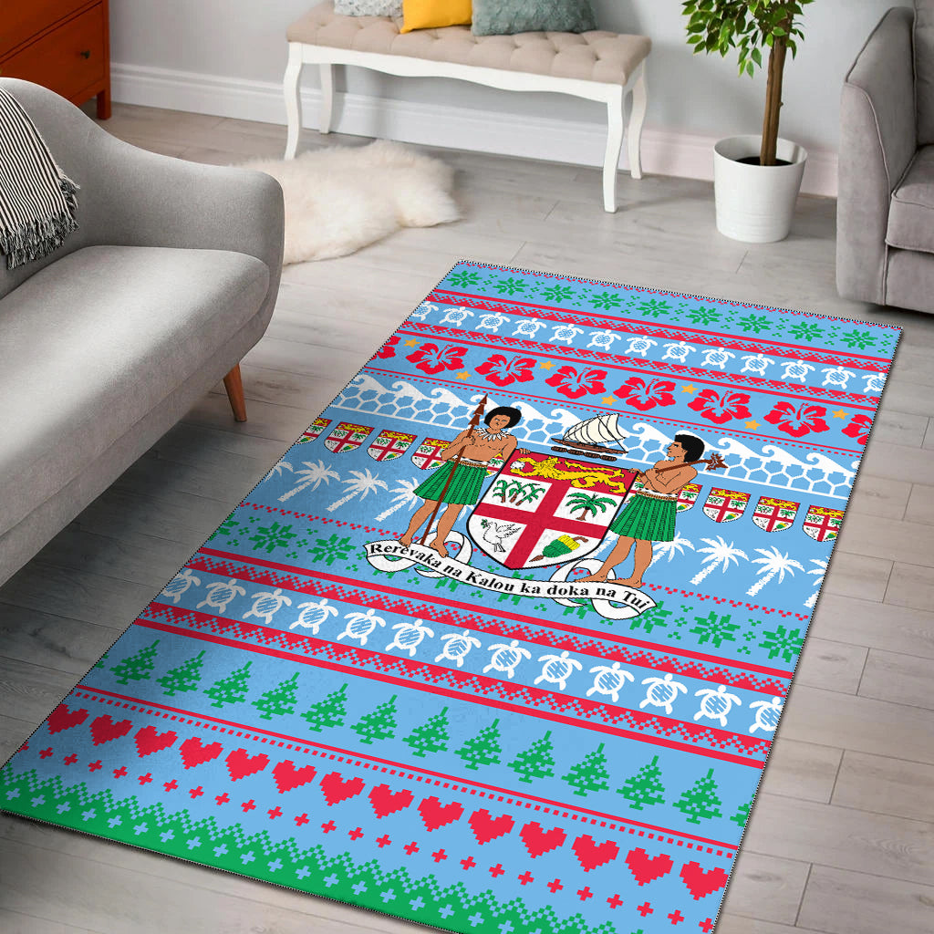 Fiji Christmas Area Rug - Ugly Christmas - LT12 Blue - Polynesian Pride