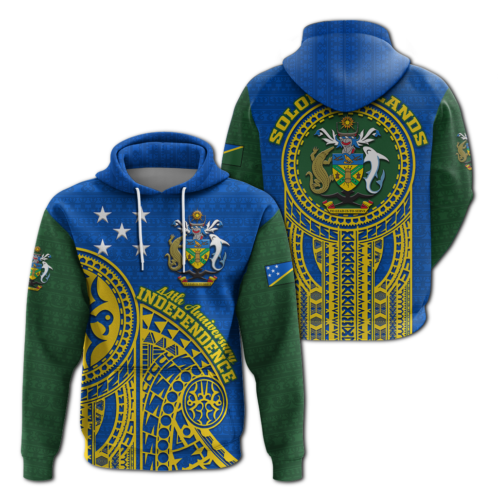 Solomon Islands Independence Anniversary 44th Years Hoodie LT12 Blue - Polynesian Pride