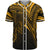 Solomon Islands Baseball Shirt - Gold Color Cross Style Unisex Black - Polynesian Pride