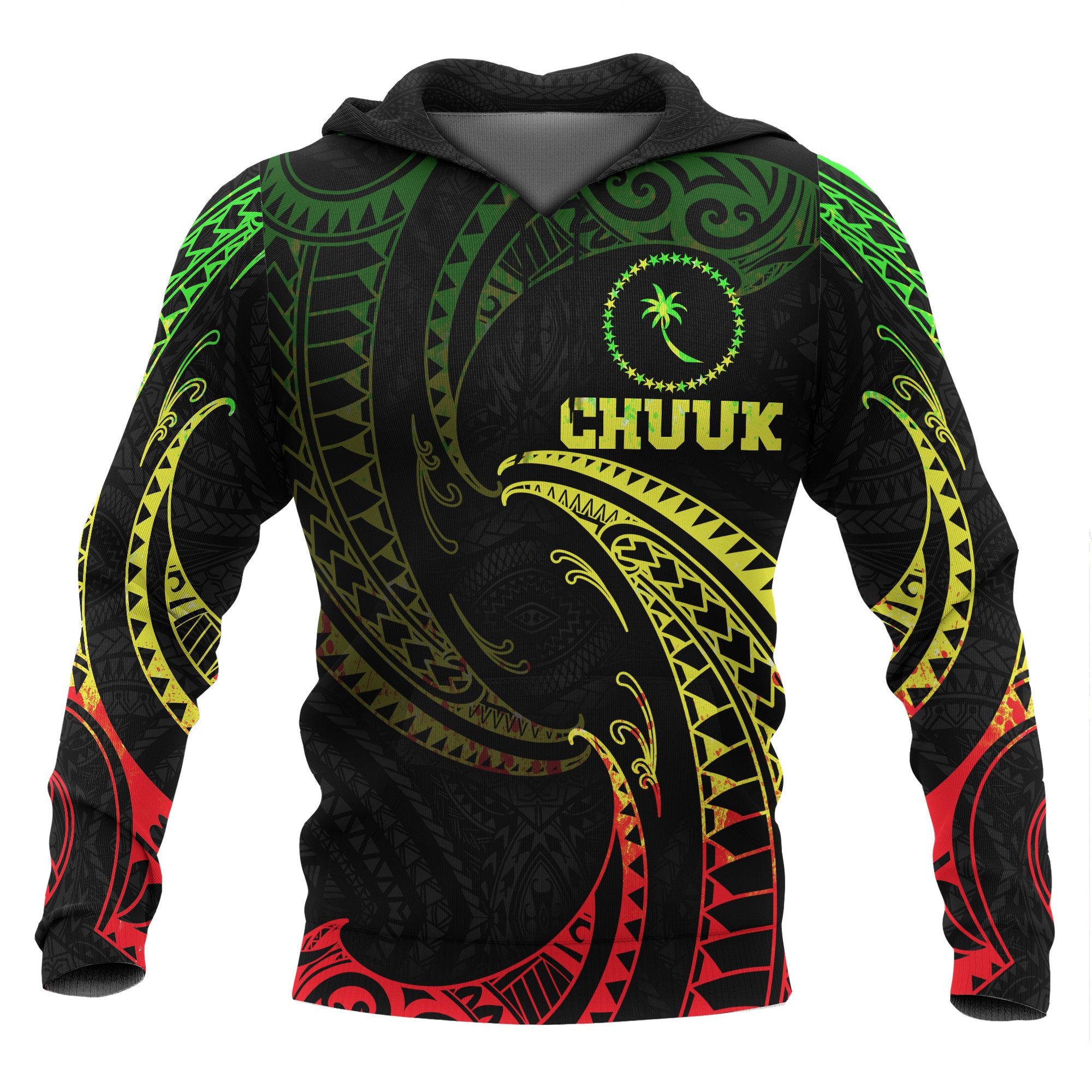 Chuuk Micronesia ll Over Hoodie Reggae Tribal Wave Unisex Reggae - Polynesian Pride