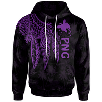 Papua New Guinea Hoodie Polynesian Wings (Purple) Unisex Purple - Polynesian Pride