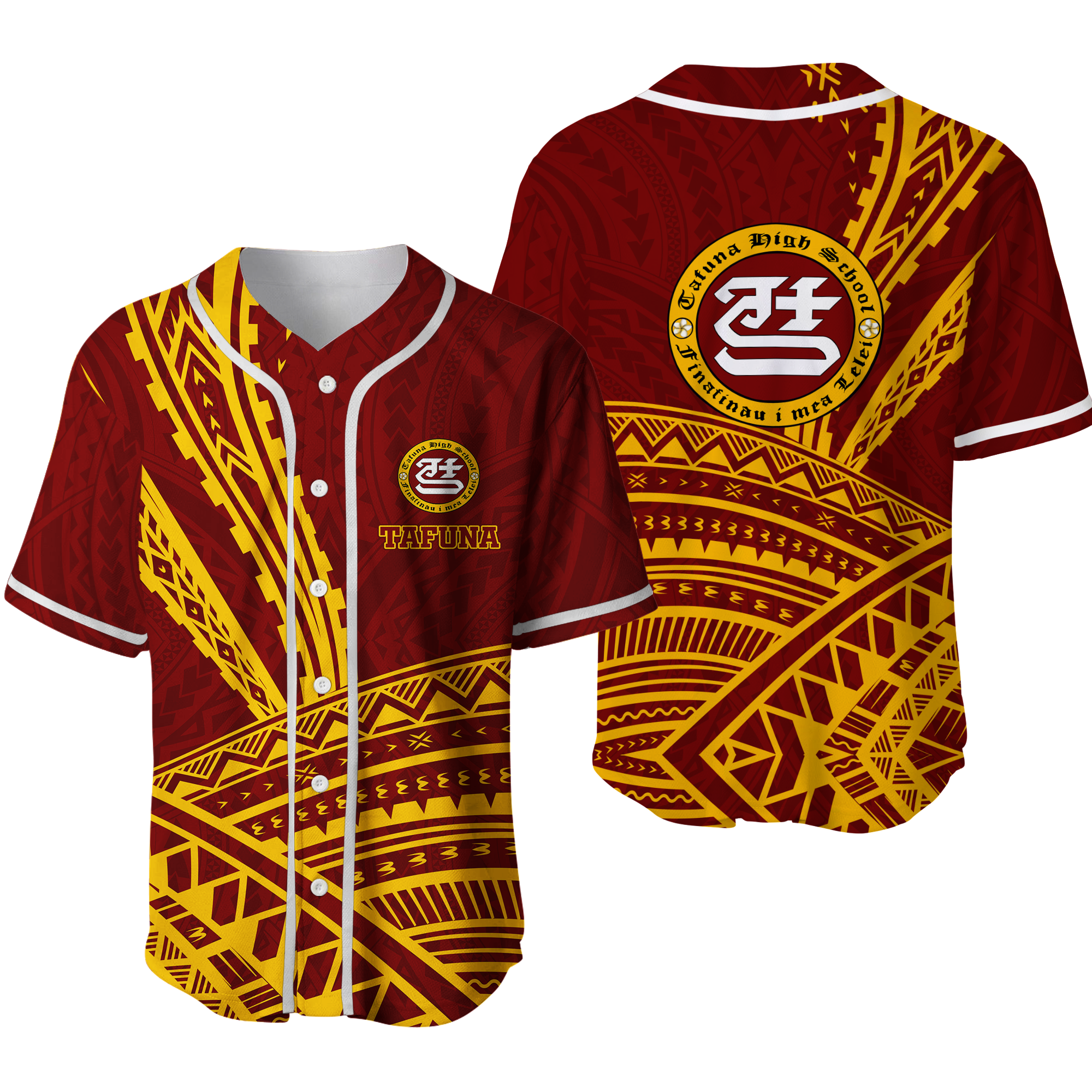 Tafuna High School American Samoa Pride Baseball Jersey - LT12 Red - Polynesian Pride