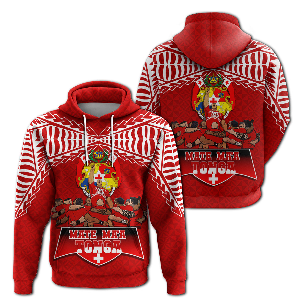 Mate Maa Tonga Sipi Tau Hoodie LT12 Red - Polynesian Pride