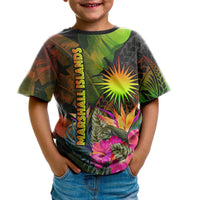 Marshall Islands Polynesian t Shirt Hibiscus and Banana Leaves - Polynesian Pride