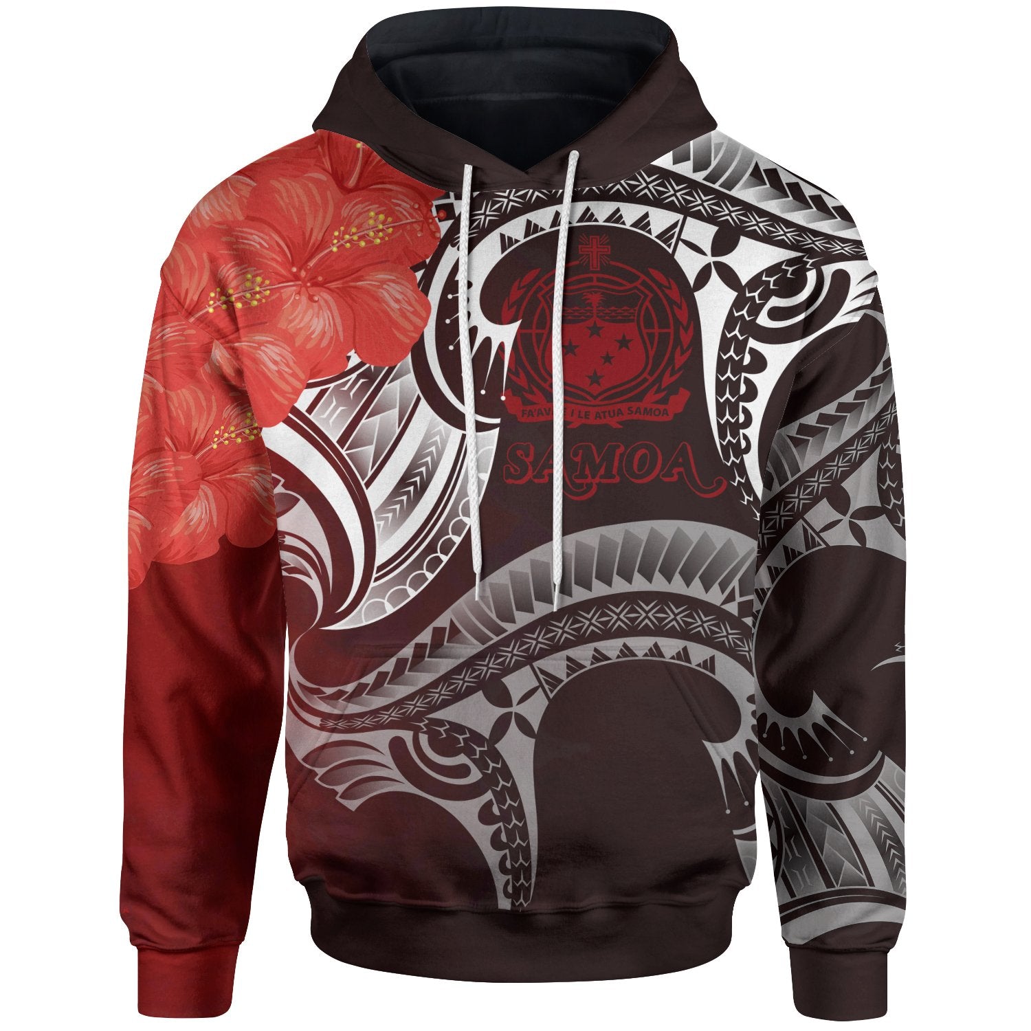 Samoa Hoodie Samoa Seal Wave Style (Red) Unisex Red - Polynesian Pride