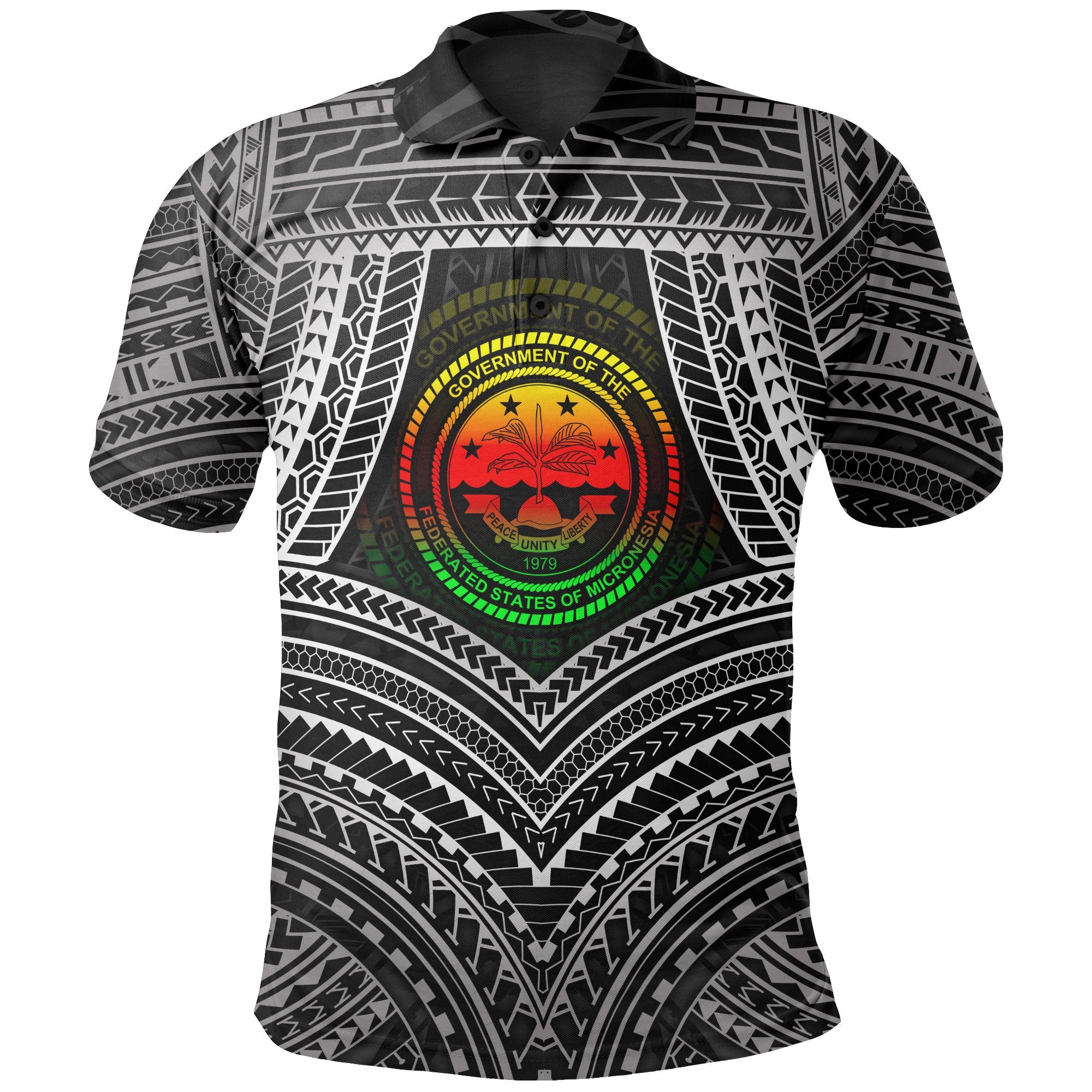 Federated States of Micronesia Polo Shirt FSM Seal Reggae Color Unisex Reggae - Polynesian Pride