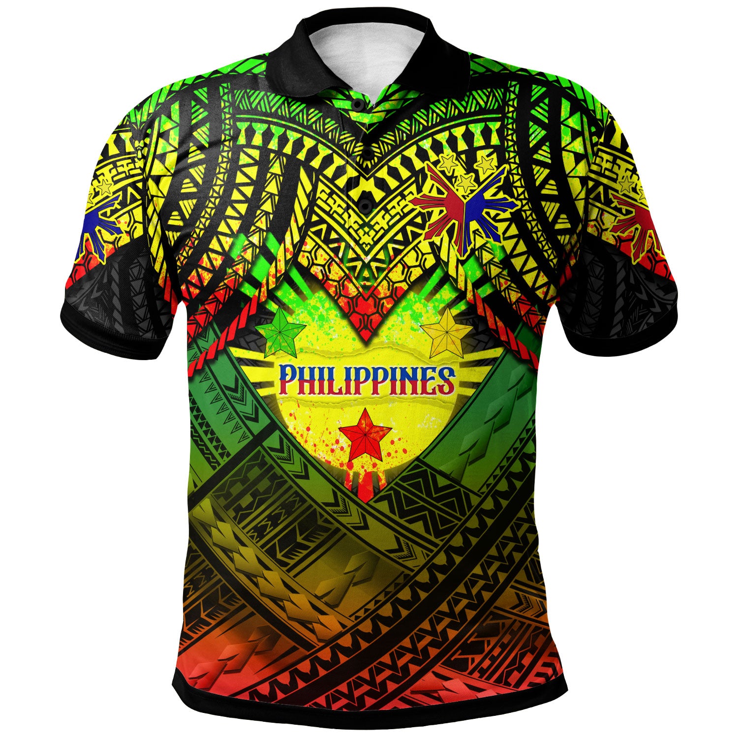 Philippines Polynesian Polo Shirt Custom Hope Begins In Your Home Reggae Style Reggae - Polynesian Pride