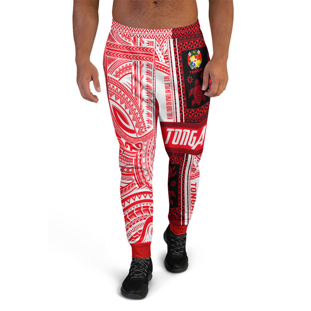 Tonga Polynesian Jogger - Proud To Be Tongan Polynesian Patterns With Tonga Kupesi White - Polynesian Pride