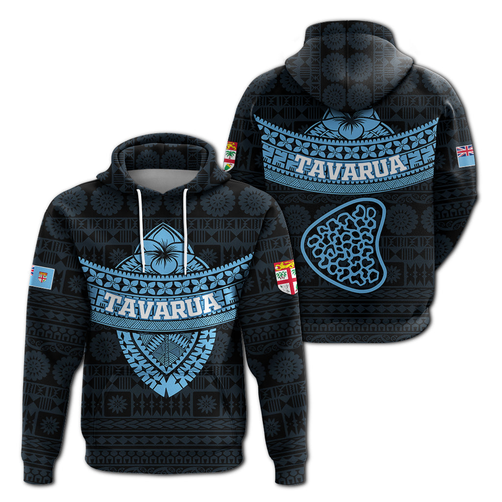 Tavarua Fiji Tapa Tribal Hoodie LT12 Hoodie Black - Polynesian Pride