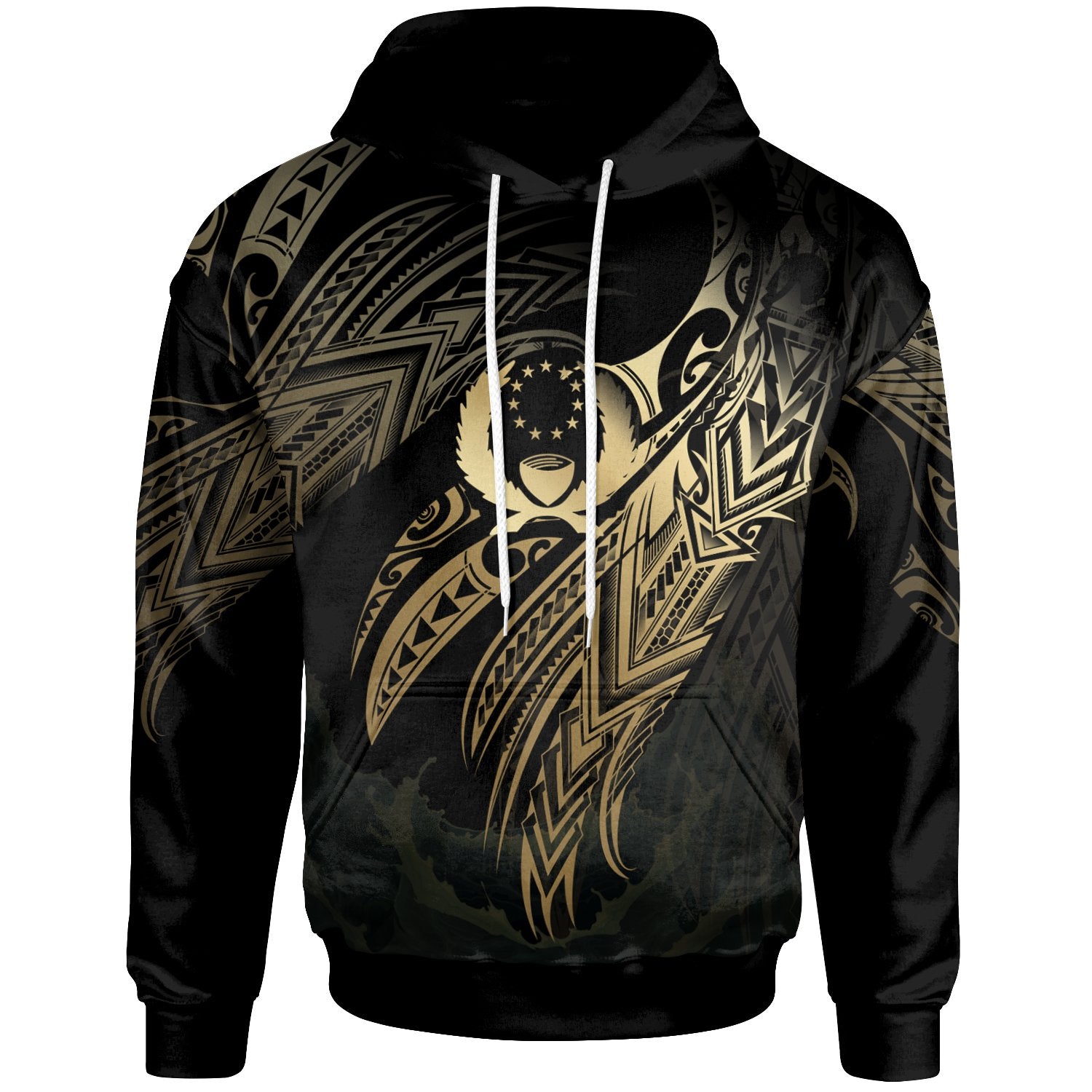 Pohnpei Polynesian Hoodie Legend Gold Version Unisex Black - Polynesian Pride