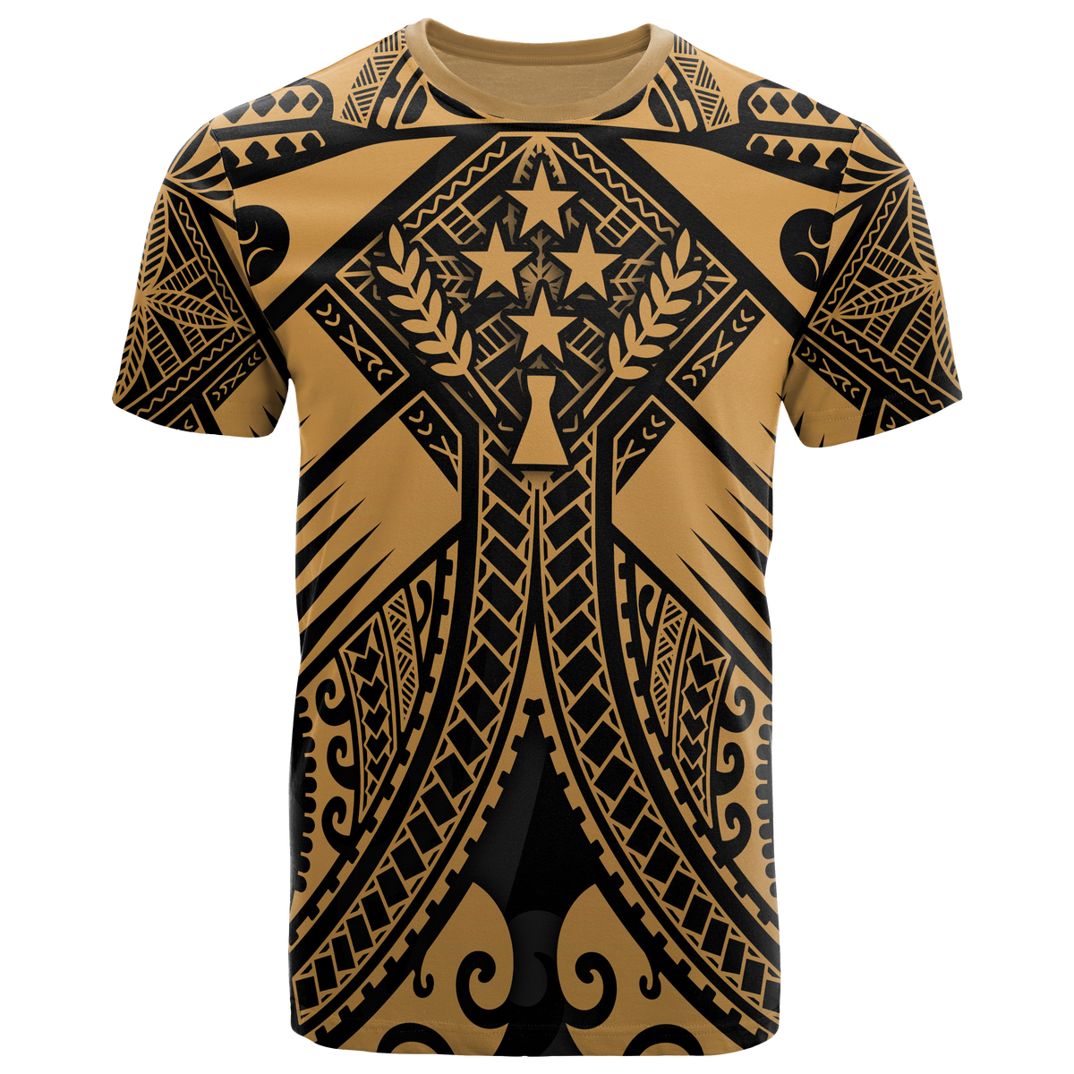 Kosrae T Shirts Gold Seal with Polynesian Tattoo Unisex Art - Polynesian Pride