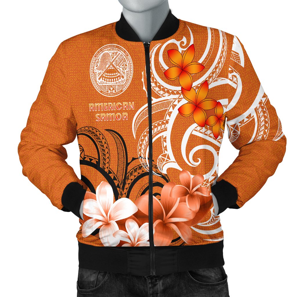 American Samoa Men's Bomber Jacket - American Samoa Spirit Orange - Polynesian Pride