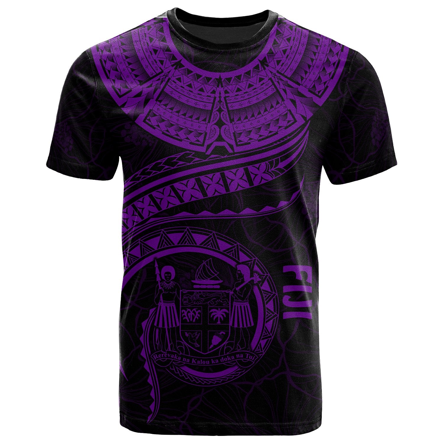 Fiji Polynesian T Shirt Fijian Waves (Purple) Unisex Purple - Polynesian Pride