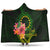 Cook Islands Polynesian Hooded Blanket - Floral With Seal Flag Color Hooded Blanket Green - Polynesian Pride