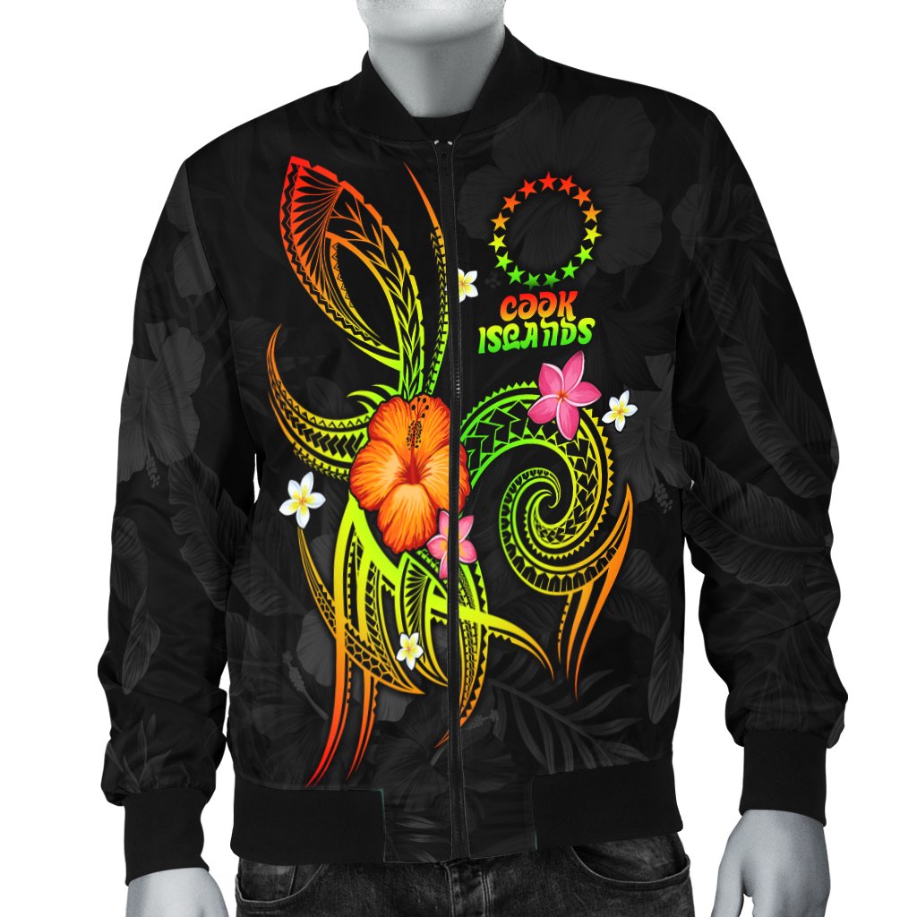 Cook Islands Polynesian Men's Bomber Jacket - Legend of Cook Islands (Reggae) - Polynesian Pride