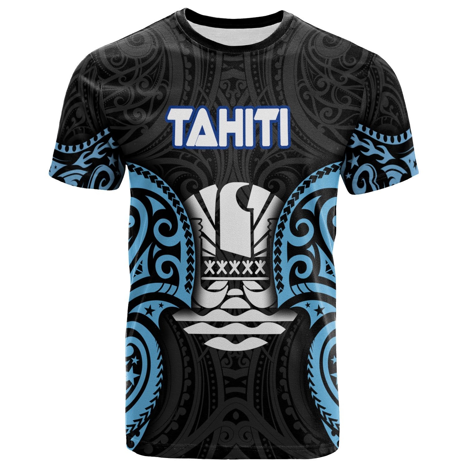 Tahiti Polynesian T Shirt Tahitian Spirit Blue Unisex Blue - Polynesian Pride