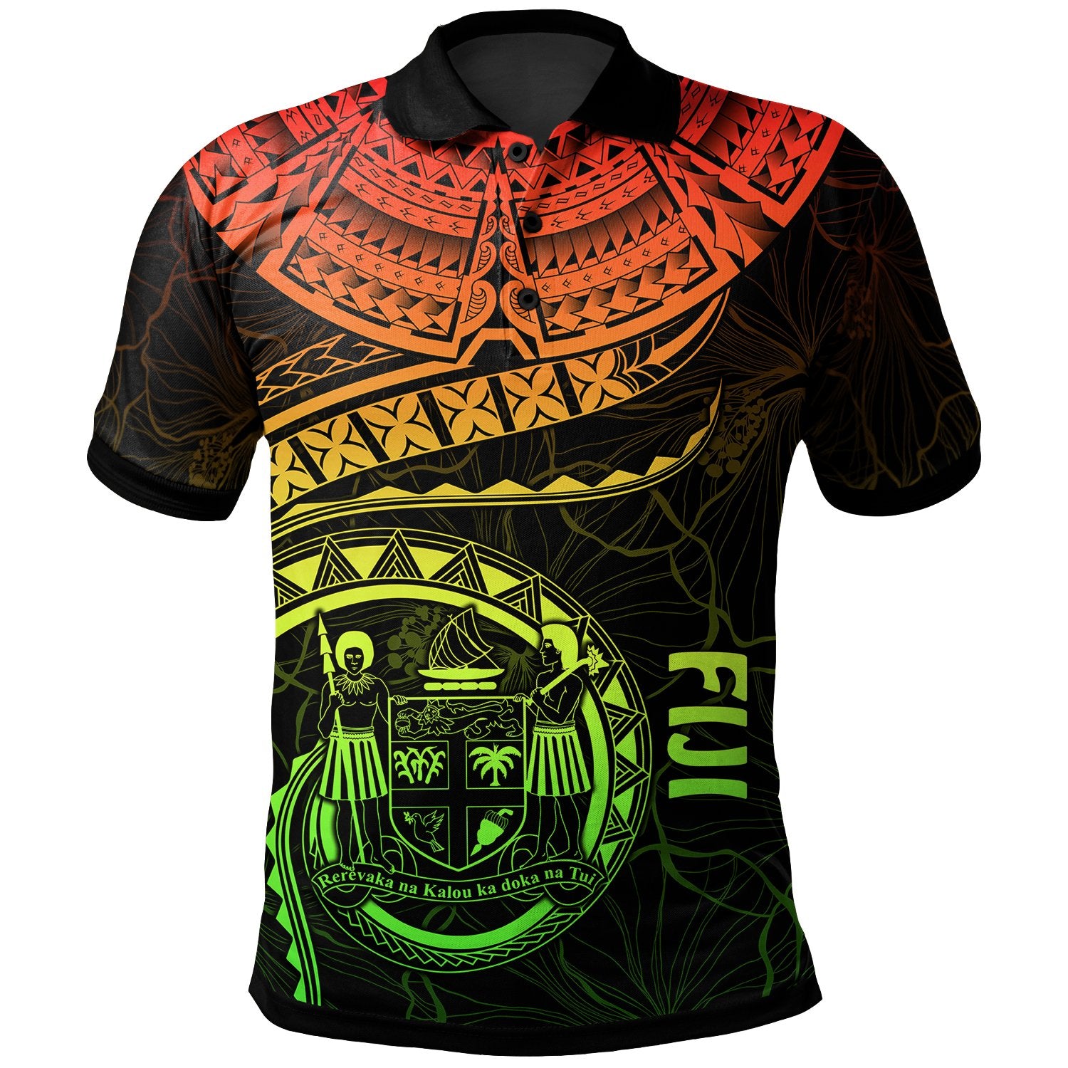 Fiji Polynesian Polo Shirt Fiji Waves (Reggae) Unisex Reggae - Polynesian Pride