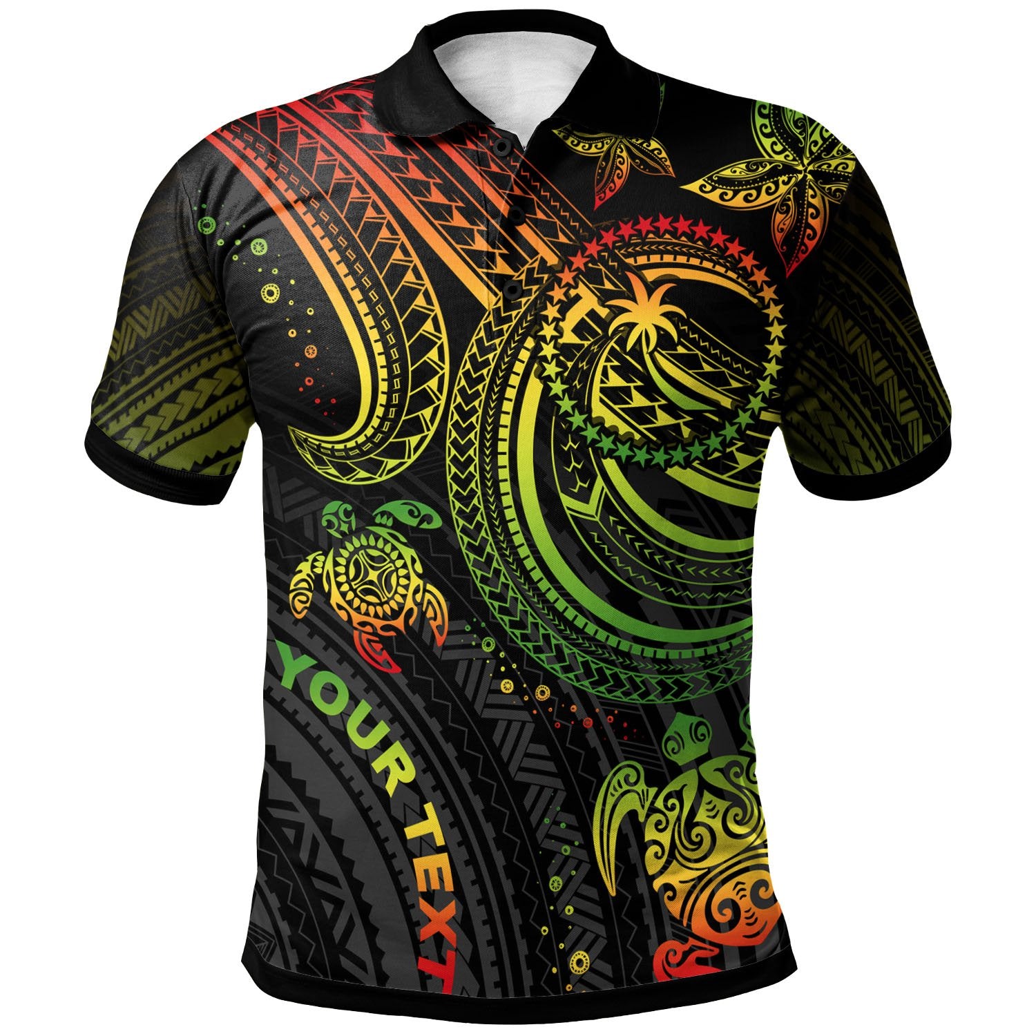 Chuuk Custom Polo Shirt Reggae Turtle Unisex Reggae - Polynesian Pride