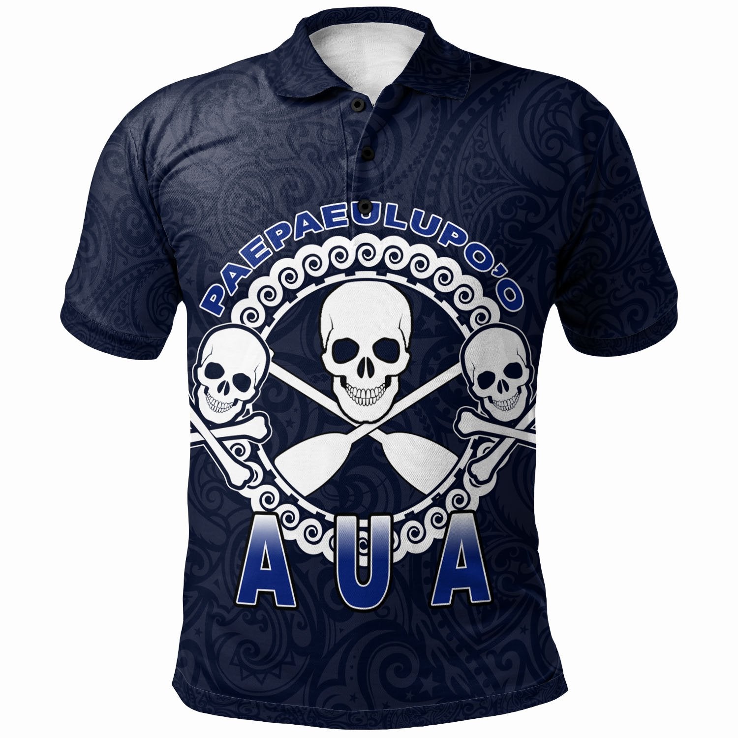 American Samoa Polo Shirt Paepaeulupoo Aua Unisex Blue - Polynesian Pride