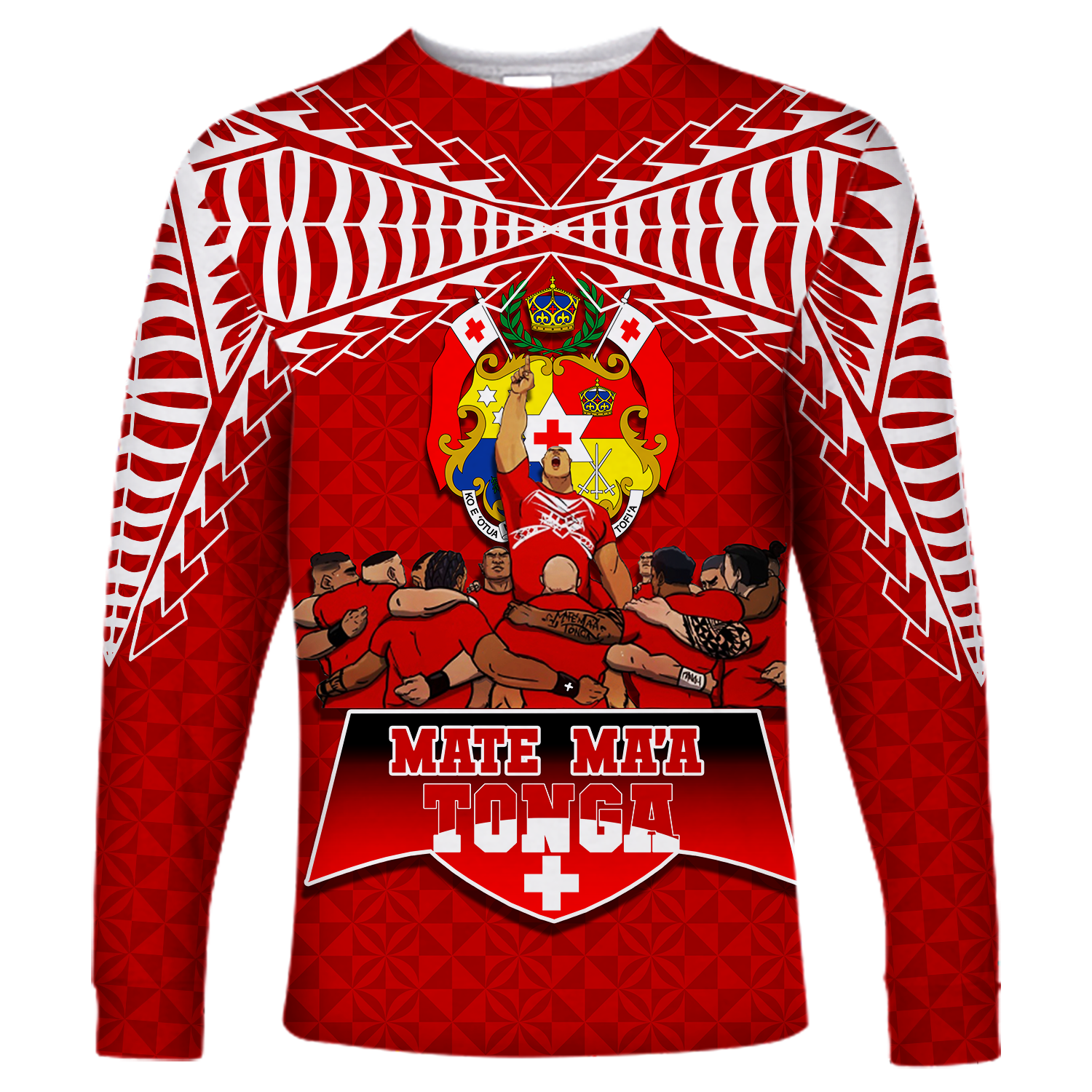 Mate Ma'a Tonga Sipi Tau Long Sleeve Shirt - LT12 Unisex Red - Polynesian Pride