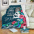 (Custom Personalised) American Samoa Mothers Day With Green Turtle Blanket - LT12 White - Polynesian Pride