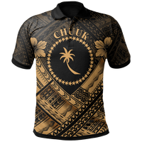 Chuuk Polynesian Polo Shirt Truk Gold Seal Camisole Hibiscus Style Unisex Gold - Polynesian Pride