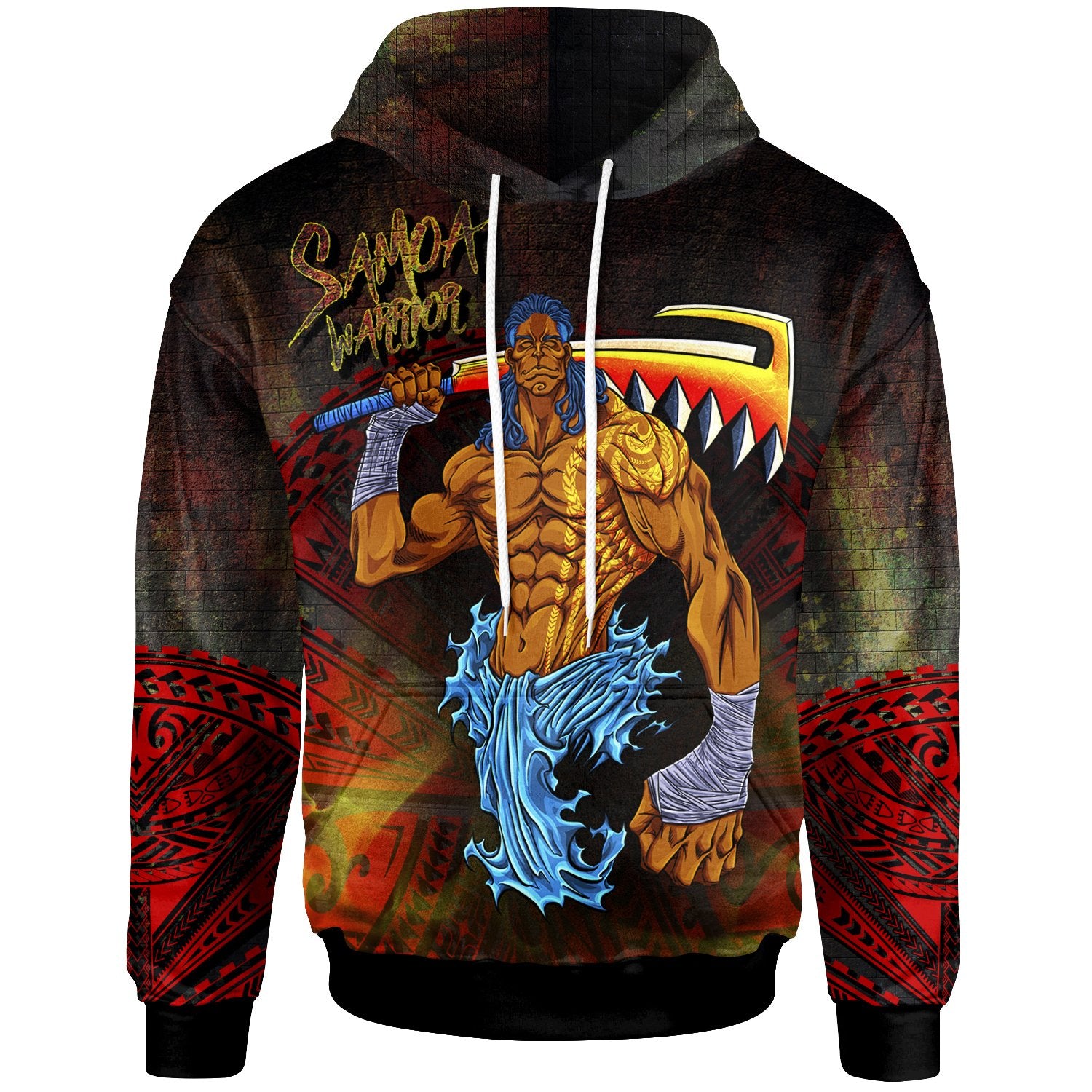 Samoa Polynesian Hoodie Samoa Warrior Unisex Black - Polynesian Pride