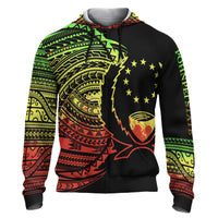 Pohnpei Hoodie Micronesia Reggae Patterns With Coat of Arms Unisex Black - Polynesian Pride