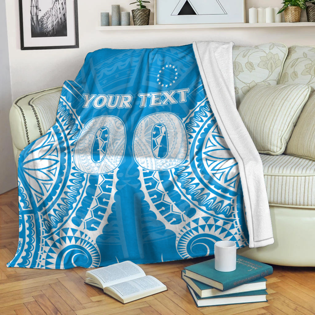 (Custom Personalised) Cook Islands Tongareva Blanket - Tribal Pattern - LT12 White - Polynesian Pride