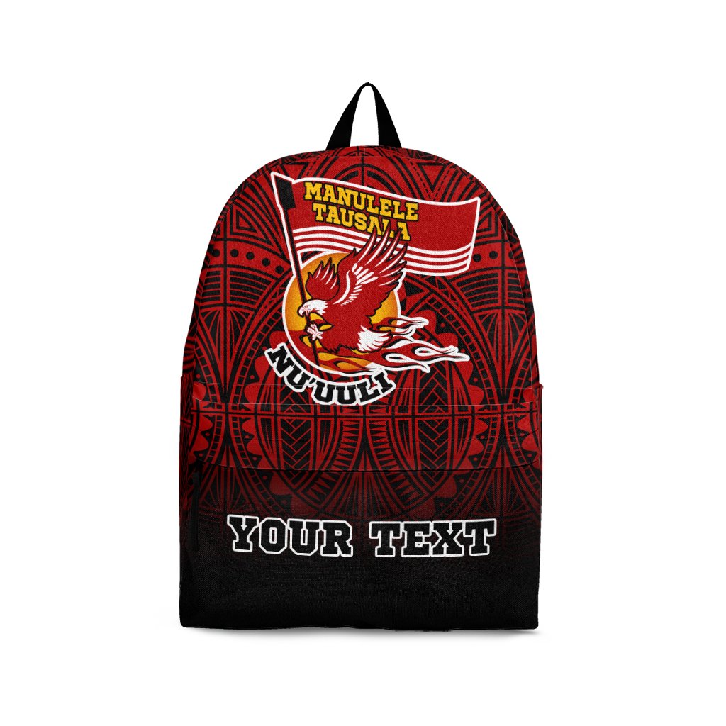 American Samoa Custom Personalised Backpack - Manulele Tausala Nuuuli (Ver 2) Red - Polynesian Pride