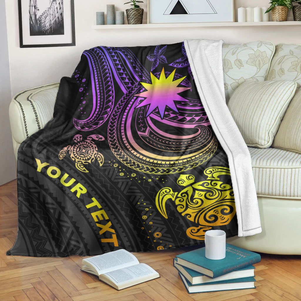 Nauru Custom Personalised Premium Blanket - Pink Turtle White - Polynesian Pride