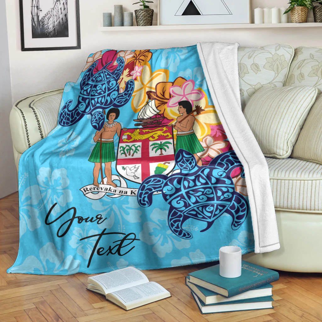 Fiji Custom Personalised Premium Blanket - Tropical Style White - Polynesian Pride