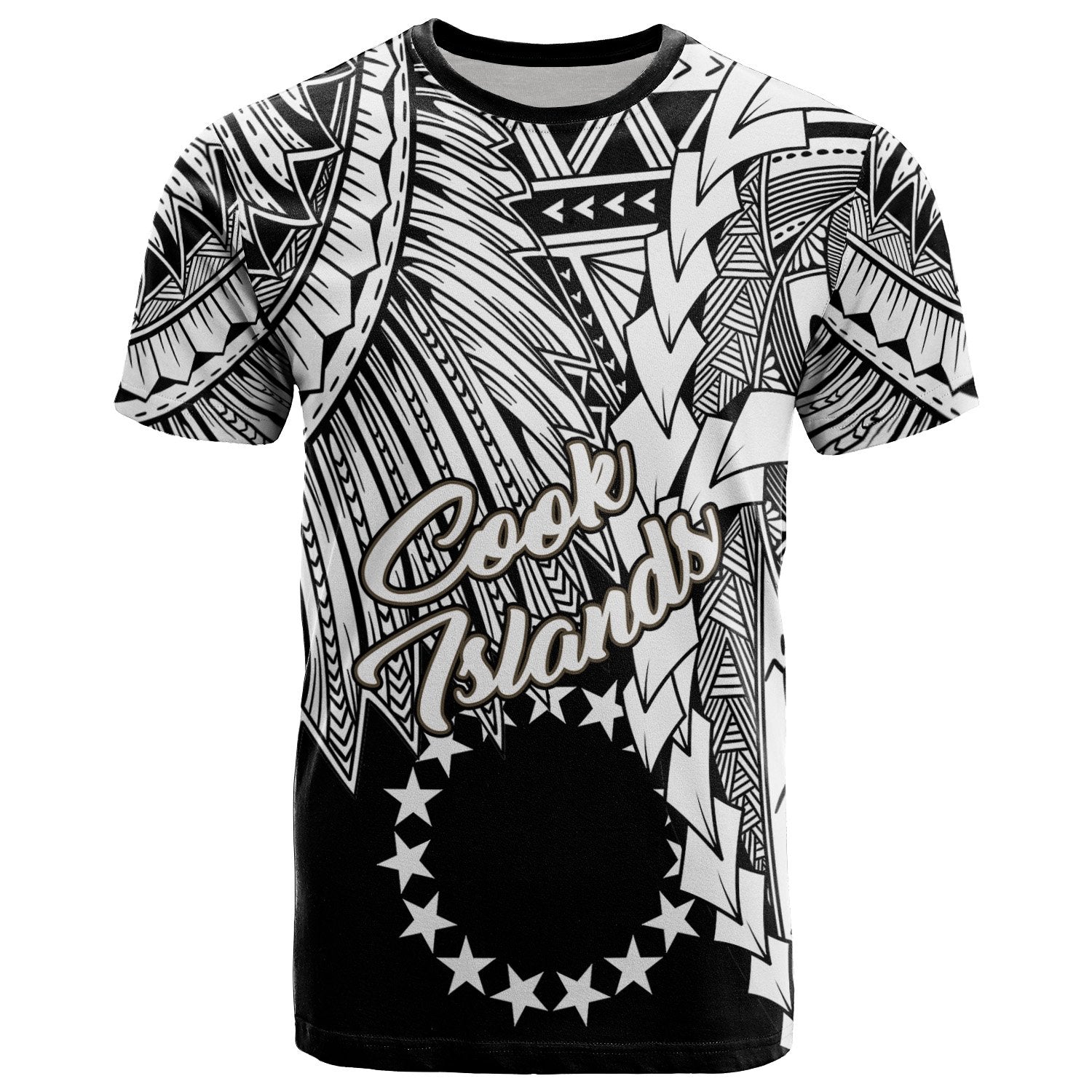 Cook Islands T Shirt Tribal Wave Tattoo White Unisex White - Polynesian Pride