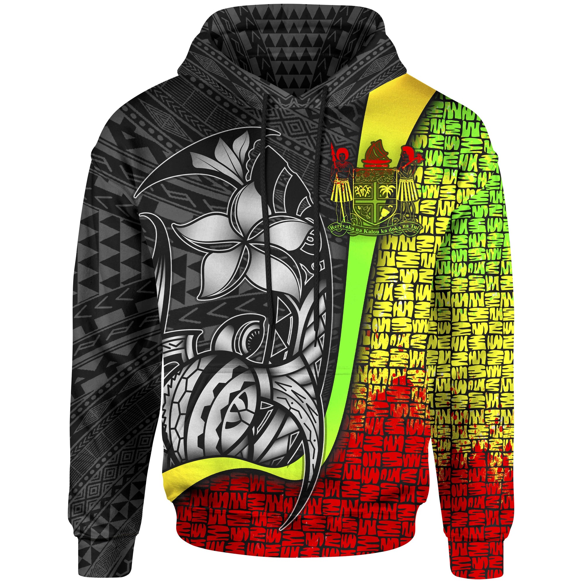 Fiji Polynesian Hoodie Reggae Coat ofrm Turtle with Hook Unisex REGGAE - Polynesian Pride