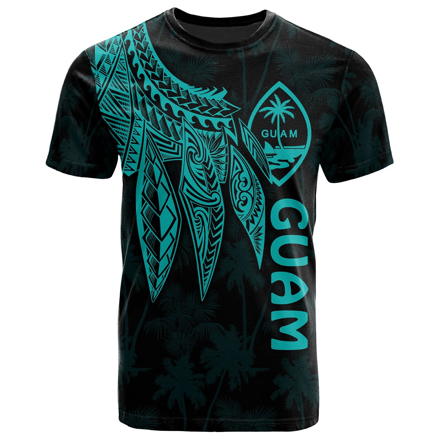 Guam T Shirt Polynesian Wings (TurQuoiSe) Unisex Turquoise - Polynesian Pride