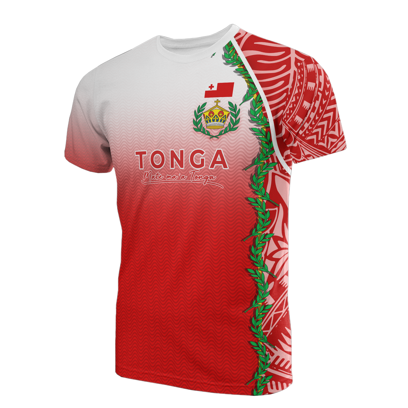 Tonga T Shirt Tonga Flag Royal Crown Unisex Red - Polynesian Pride