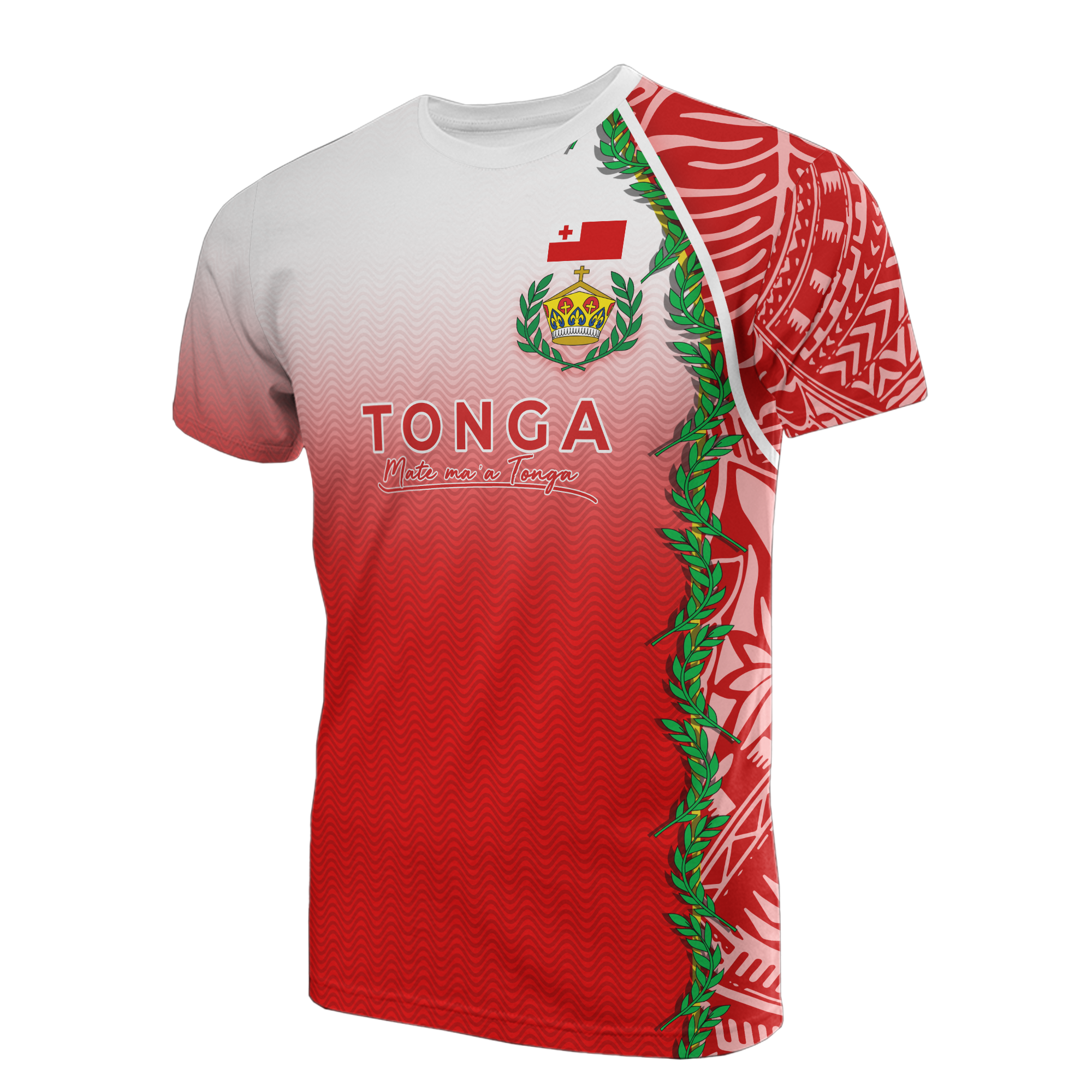 Tonga T Shirt Tonga Flag Royal Crown Unisex Red - Polynesian Pride