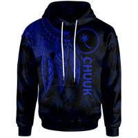 Chuuk Hoodie Polynesian Wings (Blue) Unisex Blue - Polynesian Pride