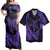 Polynesian Couple Outfits Matching Dress and Hawaiian Shirt Hawaii Map Hibiscus Turtle Fish Hook Polynesian Purple RLT14 - Polynesian Pride