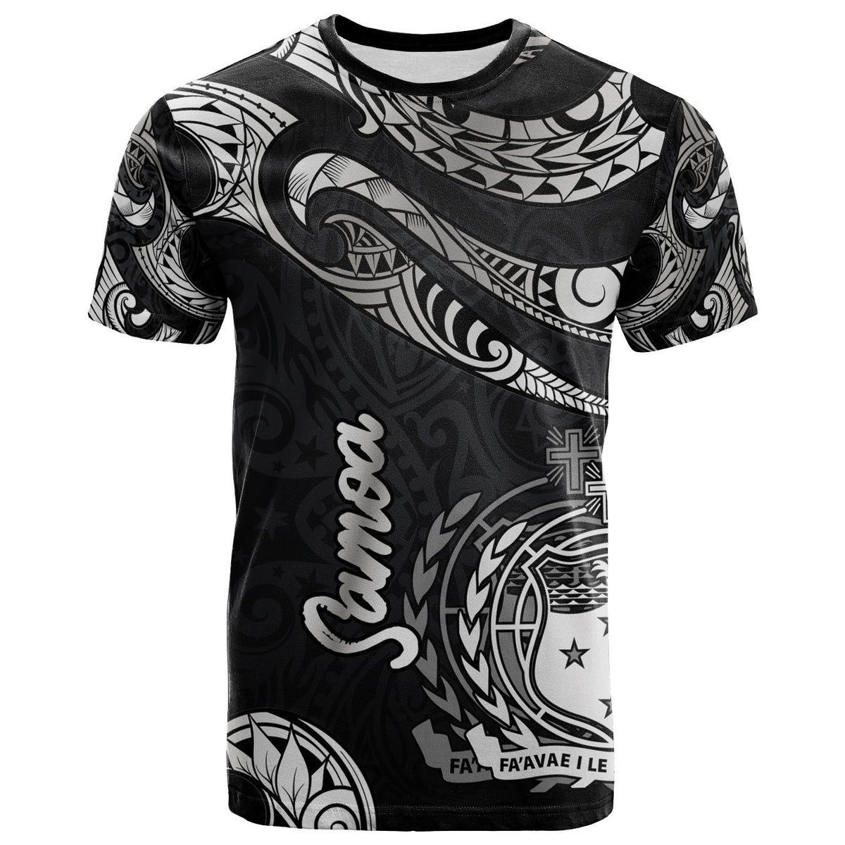 Samoa Polynesian T Shirt Poly Tattoo White Version Unisex Art - Polynesian Pride