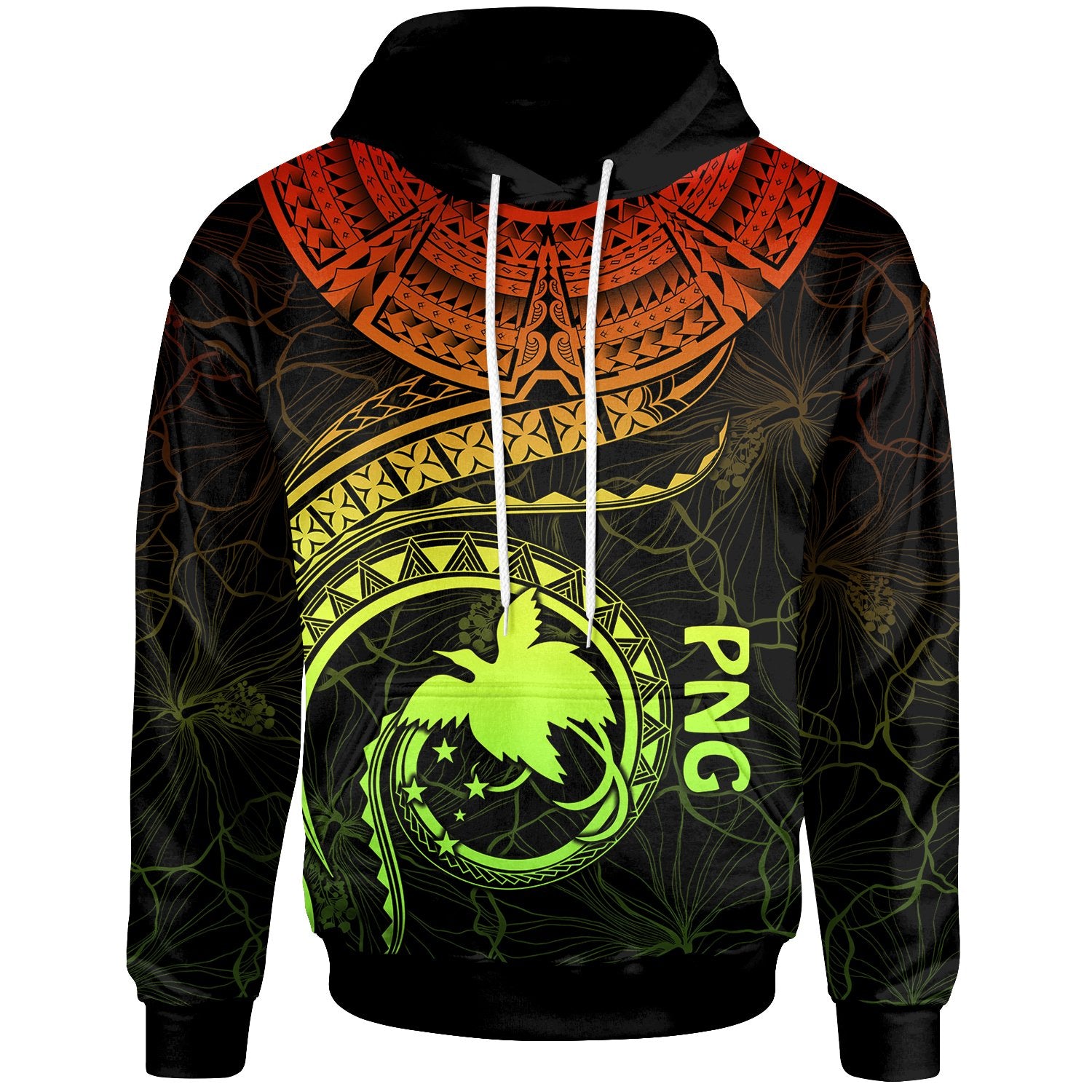 Papua New Guinea Polynesian Hoodie Papua New Guinea Waves (Reggae) Unisex Reggae - Polynesian Pride