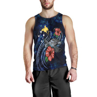 Papua New Guinea Polynesian Men Tank Top - Blue Turtle Hibiscus - Polynesian Pride