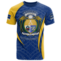 Nauru Polynesian T Shirt Nauru Flag Coat Of Arms Polynesian Tattoo Blue Unisex Blue - Polynesian Pride