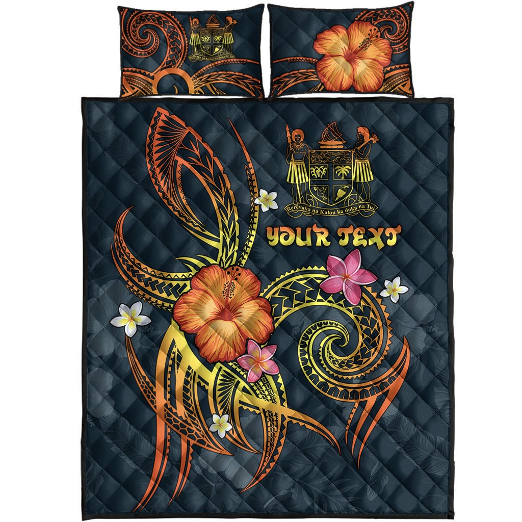 Fiji Polynesian Personalised Quilt Bed Set - Legend of Fiji (Blue) - Polynesian Pride