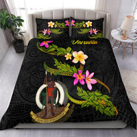 Vanuatu Polynesian Bedding Set - Plumeria Tribal Black - Polynesian Pride