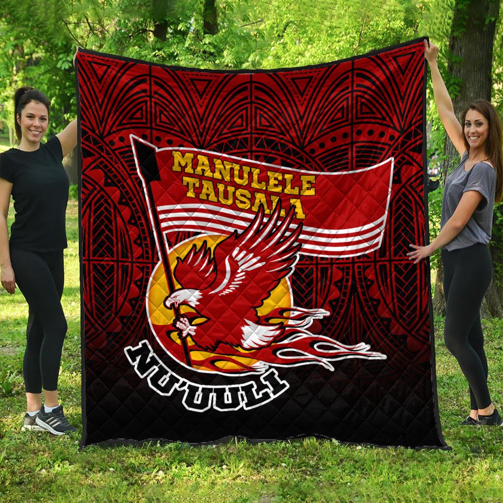 American Samoa Premium Quilt - Manulele Tausala Nuuuli (Ver 2) Red - Polynesian Pride